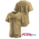 Camiseta Beisbol Hombre San Diego Padres Manny Machado Autentico Alternato Bronceado Marron