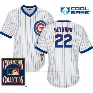 Camiseta Beisbol Hombre Chicago Cubs 22 Jason Heyward Blanco Cooperstown Cool Base