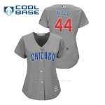 Camiseta Beisbol Mujer Chicago Cubs Anthony Rizzo Cool Base Replica Gris