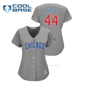 Camiseta Beisbol Mujer Chicago Cubs Anthony Rizzo Cool Base Replica Gris