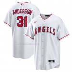 Camiseta Beisbol Hombre Los Angeles Angels Tyler Anderson Primera Replica Blanco