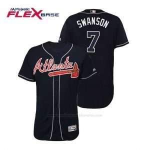 Camiseta Beisbol Hombre Atlanta Braves Dansby Swanson Flex Base Autentico Collezione Alternato 2019 Azul