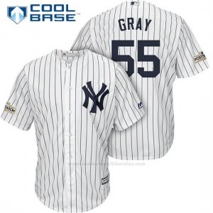 Camiseta Beisbol Hombre New York Yankees 2017 Postemporada Sonny Gris Blanco Cool Base