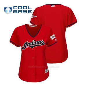 Camiseta Beisbol Mujer Cleveland Indians 2019 All Star Game Patch Cool Base Alternato Personalizada Rojo