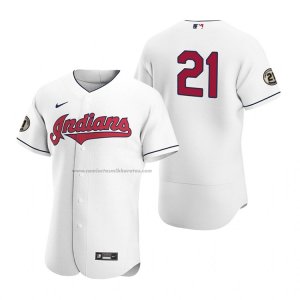 Camiseta Beisbol Hombre Cleveland Indians Roberto Clemente Day Autentico Blanco