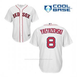 Camiseta Beisbol Hombre Boston Red Sox 8 Carl Yastrzemski Blanco 1ª Cool Base
