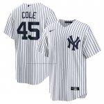 Camiseta Beisbol Hombre New York Yankees Gerrit Cole Primera Replica Blanco