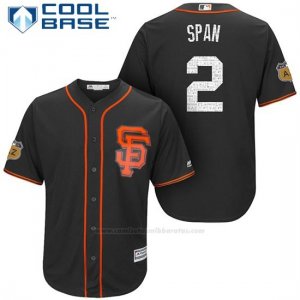 Camiseta Beisbol Hombre San Francisco Giants Denard Span San Francisco Negro 2017 Entrenamiento de Primavera Cool Base Jugador
