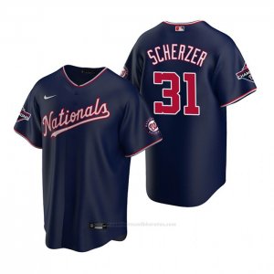 Camiseta Beisbol Hombre Washington Nationals Max Scherzer Replica Azul