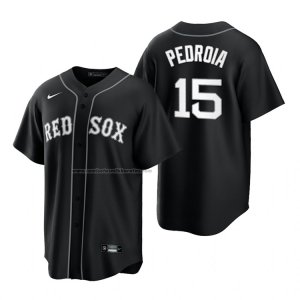 Camiseta Beisbol Hombre Boston Red Sox Dustin Pedroia Replica 2021 Negro
