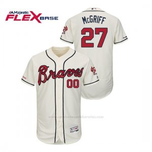 Camiseta Beisbol Hombre Atlanta Braves Fred Mcgriff 150th Aniversario Patch Autentico Flex Base Crema