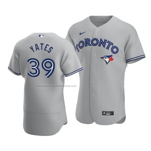 Camiseta Beisbol Hombre Toronto Blue Jays Kirby Yates Autentico Road Gris