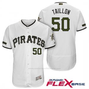 Camiseta Beisbol Hombre Pittsburgh Pirates Jameson Taillon Blanco 2018 1ª Alterno Flex Base