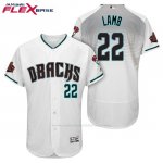 Camiseta Beisbol Hombre Arizona Diamondbacks 22 Jake Lamb Blanco Aqua 1ª 20 Aniversario Flex Base