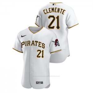 Camiseta Beisbol Hombre Pittsburgh Pirates Roberto Clemente Authentic Blanco