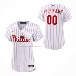 Camiseta Beisbol Mujer Philadelphia Phillies Primera Replica Personalizada Blanco Camiseta Beisbol Mujer Philadelphia Phillies Primera Replica Personalizada Blanco
