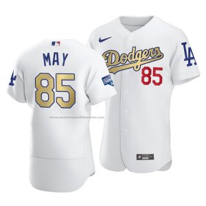 Camiseta Beisbol Hombre Los Angeles Dodgers Dustin May 2021 Gold Program Patch Autentico Blanco