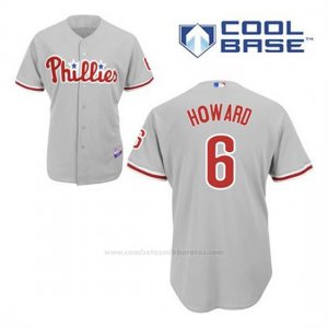 Camiseta Beisbol Hombre Philadelphia Phillies Ryan Howard 6 Gris Cool Base