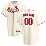 Camiseta Beisbol Hombre St. Louis Cardinals Personalizada Crema