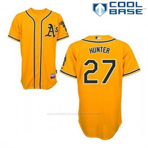 Camiseta Beisbol Hombre Oakland Athletics Catfish Hunter 27 Oro Alterno Cool Base