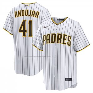 Camiseta Beisbol Hombre San Diego Padres Miguel Andujar Primera Replica Blanco Camiseta Beisbol Hombre San Diego Padres Miguel Andujar Primera Replica Blanco