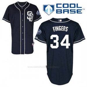 Camiseta Beisbol Hombre San Diego Padres Rollie Fingers 34 Azul Azul Alterno Cool Base