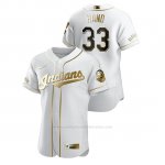 Camiseta Beisbol Hombre Cleveland Indians Brad Hand Golden Edition Autentico Blanco