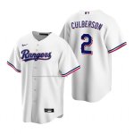 Camiseta Beisbol Hombre Texas Rangers Charlie Culberson Replica Primera Blanco