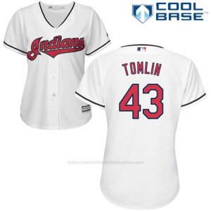 Camiseta Beisbol Mujer Cleveland Indians 43 Josh Tomlin 1ª Cool Base