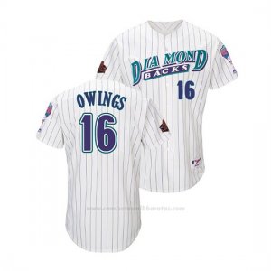 Camiseta Beisbol Hombre Arizona Diamondbacks Chris Owings Throwback 1998 Blanco