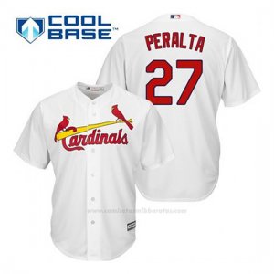 Camiseta Beisbol Hombre St. Louis Cardinals Jhonny Peralta 27 Blanco 1ª Cool Base