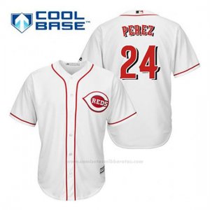 Camiseta Beisbol Hombre Cincinnati Reds Tony Perez 24 Blanco 1ª Cool Base