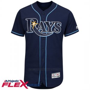 Camiseta Beisbol Hombre Tampa Bay Rays Blank Azul Flex Base Autentico Coleccion