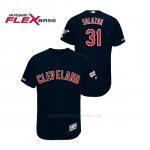 Camiseta Beisbol Hombre Cleveland Indians Danny Salazar 150th Aniversario Patch 2019 All Star Game Flex Base Azul