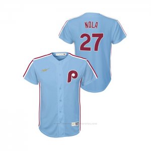 Camiseta Beisbol Nino Philadelphia Phillies Aaron Nola Cooperstown Collection Road Azul