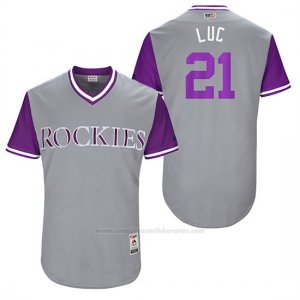 Camiseta Beisbol Hombre Colorado Rockies 2017 Little League World Series Jonathan Lucroy Gris