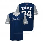 Camiseta Beisbol Nino New York Yankees Gary Sanchez 2018 Llws Players Weekend Kraken Azul