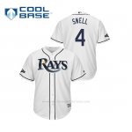 Camiseta Beisbol Hombre Tampa Bay Rays Blake Snell 2019 Postseason Cool Base Blanco