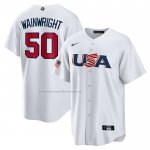 Camiseta Beisbol Hombre USA 2023 Adam Wainwright Replica Blanco