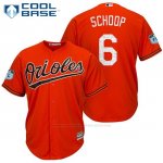Camiseta Beisbol Hombre Baltimore Orioles 6 Jonathan Schoop Naranja 2017 Entrenamiento de Primavera Cool Base Jugador