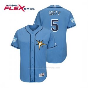 Camiseta Beisbol Hombre Tampa Bay Rays Matt Duffy Flex Base Entrenamiento de Primavera 2019 Azul