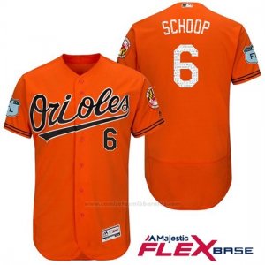 Camiseta Beisbol Hombre Baltimore Orioles 6 Jonathan Schoop Naranja 2017 Entrenamiento de Primavera Flex Base Jugador