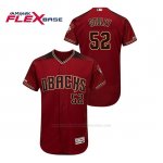 Camiseta Beisbol Hombre Arizona Diamondbacks Zack Godley 150th Aniversario Patch Autentico Flex Base Rojo