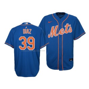 Camiseta Beisbol Nino New York Mets Edwin Diaz Replica Cool Base Azul