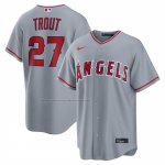 Camiseta Beisbol Hombre Los Angeles Angels Mike Trout Carretera Replica Gris Camiseta Beisbol Hombre Los Angeles Angels Mike Trout Carretera Replica Gris