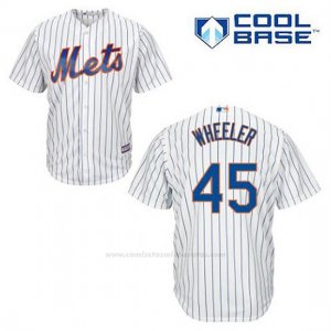 Camiseta Beisbol Hombre New York Mets Zack Wheeler 45 Blanco 1ª Cool Base