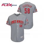 Camiseta Beisbol Hombre Cincinnati Reds Luis Castillo 150th Aniversario Patch Flex Base Gris