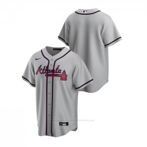 Camiseta Beisbol Hombre Atlanta Braves Replica 2020 Road Gris