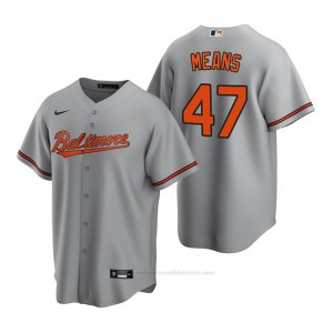 Camiseta Beisbol Hombre Baltimore Orioles John Means Replica Road Gris