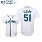 Camiseta Beisbol Nino Seattle Mariners Ichiro Suzuki Cool Base 1ª Replica Blanco